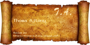 Thoma Ajtony névjegykártya